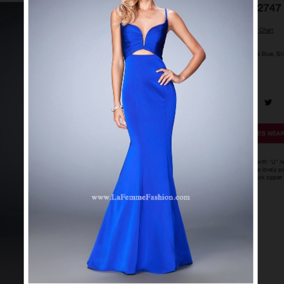 La Femme Dresses & Skirts - La Femme 22747 Sapphire Blue Mermaid Gown